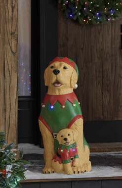 2026 Home Depot Home Accents Christmas 30" Golden Retriever Blow Mold 2.5ft 🔥
